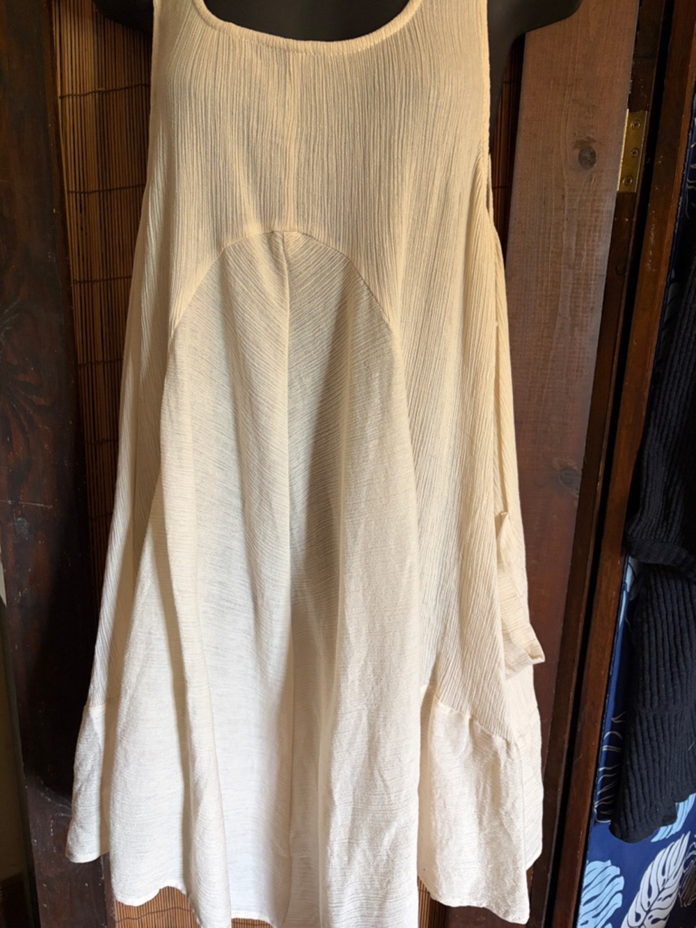 Light Cream Flowing Women's Tank Dress - Picture 2 of 4